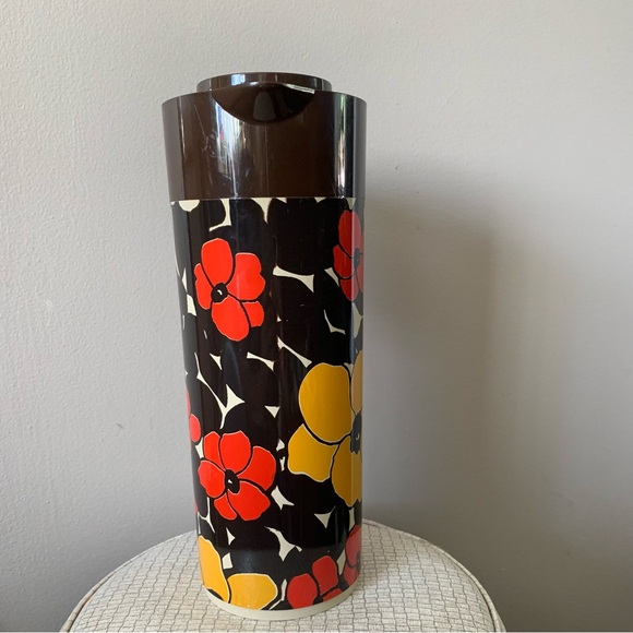 Vintage Aladdin Beverage Butler with orange and yellow floral print - Picture 4 of 10